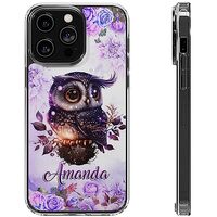 TWENTI Personalized Owl Phone Case Gifts for Animal Lover Women Clear Cover Compatible with iPhone 1