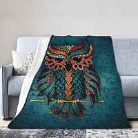 Yrebyou Owl Throw Blanket Lightweight Flannel Blankets for Couch Sofa Bed Office for All Seasons