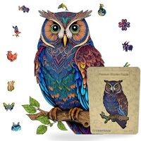 CRAFTHUB Wisdom Owl Wooden Jigsaw Puzzle - Elegant and Intricate Puzzle for Owl and Nature Lovers/A4