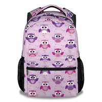 GIHSWE Owl School Backpack for Girls Boys, 16" Pink Backpacks for Children Kids Students, Cute 