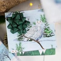 Snowy Owl - Reversible Holiday Wrapping Paper - Eco Gift Wrap Allport Editions x Wrappily