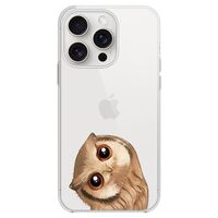 Blingy's for iPhone 15 Pro Case, Fun Owl Style Cute Bird Pattern Funny Cartoon Animal Design Tr