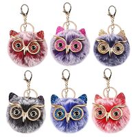 6 Pieces Cute Owl Plush Keychains, 3.2 Inch Mini Plush Stuffed Owl Keychain Charm, Soft Faux Fur Owl