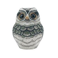 GSYPS Glitter Rhinestone Owl Shape Clutch Purse Mini Full Diamond Silver Evening Crossbody Bag Cute 