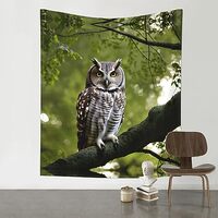 Owl Tree Branches print tapestry wall hanging 60x51in,for apartment wall bedroom living dorm decor