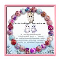 PARTNER Owl Inspirational Birthday Gifts for Women Best Friends Unique Gifts Natural Stone Beaded Br