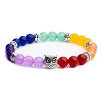 HEDQFM Owl Chakra Bracelets 7 Chakras Crystal Stone Healing Balancing Yoga Meditation Relax Anxiety 