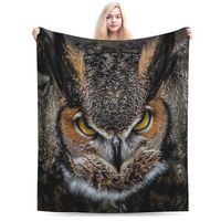 Algranben Owl Throw Blanket for Adult Women Men Teens, 3D African Wildlife Animal Blankets Soft Fluf