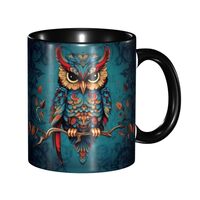 NOXOZNMOK Owl Coffee Mug Funny Novelty Tea Cup Ceramic Mugs Gifts for Men Women Dishwasher Microwave