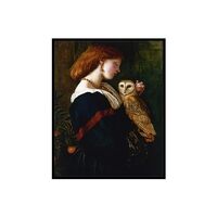 Poster Master Vintage Owl Poster - Retro Woman With Owl Painting Print - Dark Victorian Barn Owl Art