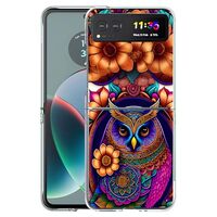Bcov Case for Motorola Razr 2023,Colorful Owl Mandala Flower Anti-Scratch Solid Hard case Protective