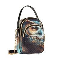 Women Crossbody Shoulder Bags Owl Universe Print, Compact Fashion Purse with Chain Strap Top handle 