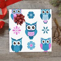 OTVEE 2 Rolls Birthday Wrapping Paper Roll - Funny Owls and Flowers Design Gift Wrap Perfect for Wed