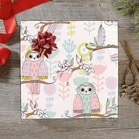OTVEE Owl Sitting on The Branches Design Birthday Wrapping Paper Roll, Mini Roll Gift Wrap Perfect f
