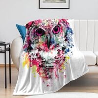 Owl Sofa Throw Blanket Flannel Super Soft Warm Fleece Bedspread Home Decor All Season for Bed Couch 
