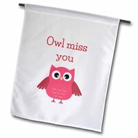 3dRose Image of a Owl with Text of Owl miss you - Flags (fl-378697-2)