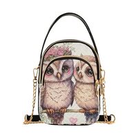 Cute Owl Lover Crossbody Sling Bags for Women, Compact Fashion Handbag with Chain Strap Top handle f