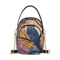 Women Crossbody Sling Bags Pastel Owl Print, Compact Fashion Handbags Purse with Chain Strap Top han