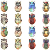 DanLingJewelry 40Pcs 8 Styles Colorful Printed Owl Charms Enamel Flying Animal Charms Owl Charms for