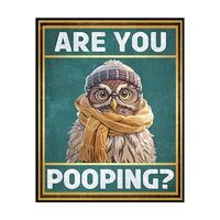 Poster Master Are You Pooping Poster - Owl Print - Funny Owl Bathroom Wall Art - Humorous Kid's
