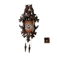 Ninefish Deep Chestnut 21x13 Dual Owl Roof Decorative Cuckoo Clock: Uniquely Beautiful, Illuminate Y