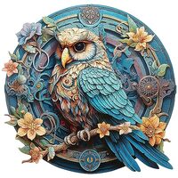 KAAYEE Wooden Jigsaw Puzzles-Wooden Puzzle Adult Unique Shape Advanced Wise Owl Wooden Jigsaw Puzzle