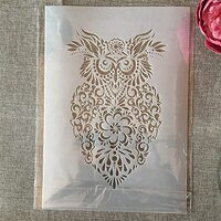 A4 29cm Mandala Owl Stencils for Painting On Wood,Reusable Home Decor Stencils, Stencils and DIY Tem