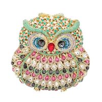 Owl Women Diamond Evening Clutch Bag Party Crystals Clutches Wedding Purses Ladies Hollow Out Handba