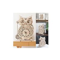 3D Wooden Puzzle Owl Clock Kit DIY Model Kits to Build for Adults Funny Bird Puzzles Animal Shaped C