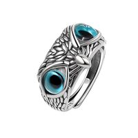 Zetaur Vintage Ring Owl Adjustable Open Band Ring For Women Men Party Jewelry Christmas Birthday Gif