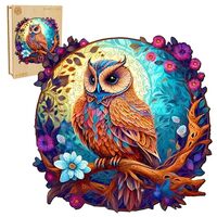 WOODBESTS Wooden Puzzle for Adults, Silent Owl Puzzle (L, 280pcs, 13.4"x13.2") Wood Puzzle