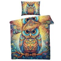 zcwl Owl Duvet Cover Twin Size | Fantasy Animal Bedding Set | 2 Piece | Soft Microfiber Patterned Co