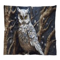 Lakiniss White Paper Owl Silk Scarf for Women Versatile and Durable - Perfect hair scarf Head Scarf 