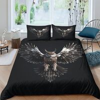 GYORI Owl Duvet Cover Set King Size 3D Wild Birds Print Bedding Set Comforter Cover Bedspread Cover 