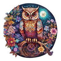 Jigfoxy Wooden Puzzles for Adults, Owl Wooden Jigsaw Puzzles for Adults, Unique Animal Shape Wood Cu