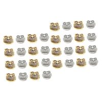 NUOBESTY 40 Pcs Animal Beads Gemstone Beads Accessories for Girls Beads Owl Adult Crafts Silver Tone