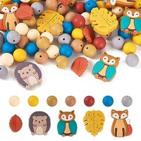 Spritewelry 69Pcs Silicone Beads Fall Thanksgiving Silicone Beads Animals Owl Baby Fox Silicone Rubb