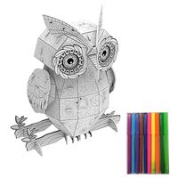 CAIRIAC 3-D Puzzles, Owl Model Figure Kit (37Pcs), Creative DIY Colored Paper Puzzles, Decorative Ow