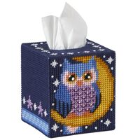 Herrschners Moonlight Owl Tissue Box Plastic Canvas Kit