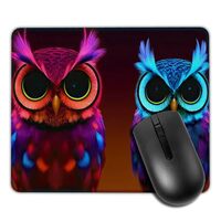Owl Cartoon Mouse Pad, Square Mouse Pads Colorful, Non-Slip Rubber Base Computer Mousepad, with Dura