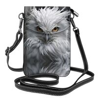 women leather Cell Phone Purse White Owl pattern Soft, durable and waterproof PU leather Convenient 