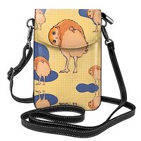 women leather Cell Phone Purse Crooked Owl picture Soft, durable and waterproof PU leather Convenien