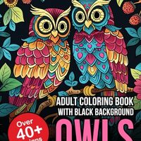 Adult Coloring Books With black Background Owls