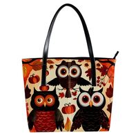 Purses for Women,Tote Bag Aesthetic,Women's Tote Handbags,Cartoon Pumpkin Owl