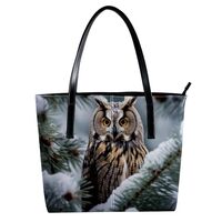 Purses for Women,Tote Bag Aesthetic,Women's Tote Handbags,Winter Snow Tree Owl