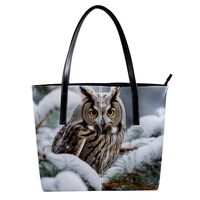 Purses for Women,Tote Bag Aesthetic,Women's Tote Handbags,Winter Snow Tree Owl
