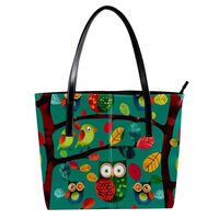 Purses for Women,Tote Bag Aesthetic,Women's Tote Handbags,Cartoon Eagle Fruit Tree Owl