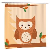 aHaBiKas Shower Curtains for Bathroom, Fun Decorative Brown Owl Forest Bird Water Resistant Shower C