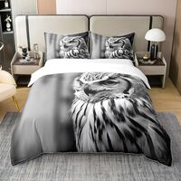 Erosebridal 3D Owl 100% Natural Cotton Comforter Cover Queen Size,Grey Owl Bedding Set,Bird Duvet Co
