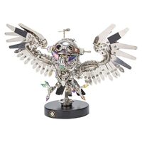 Keetopteep 3D Metal Puzzle Mechanical Owl Model Kits, 700 Pieces 3D Stainless Steel Puzzle Jigsaw DI